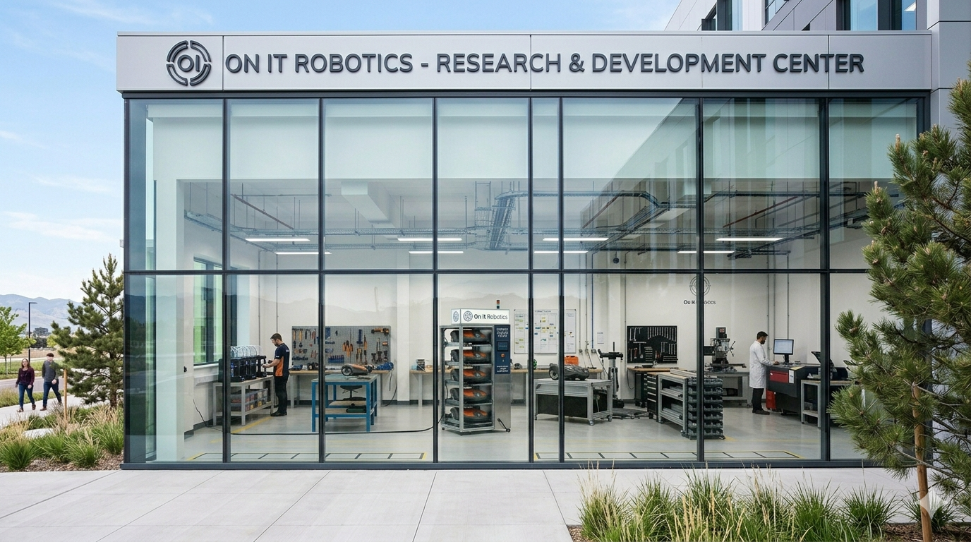Rendering: envisioned glass façade of the future R&D center
